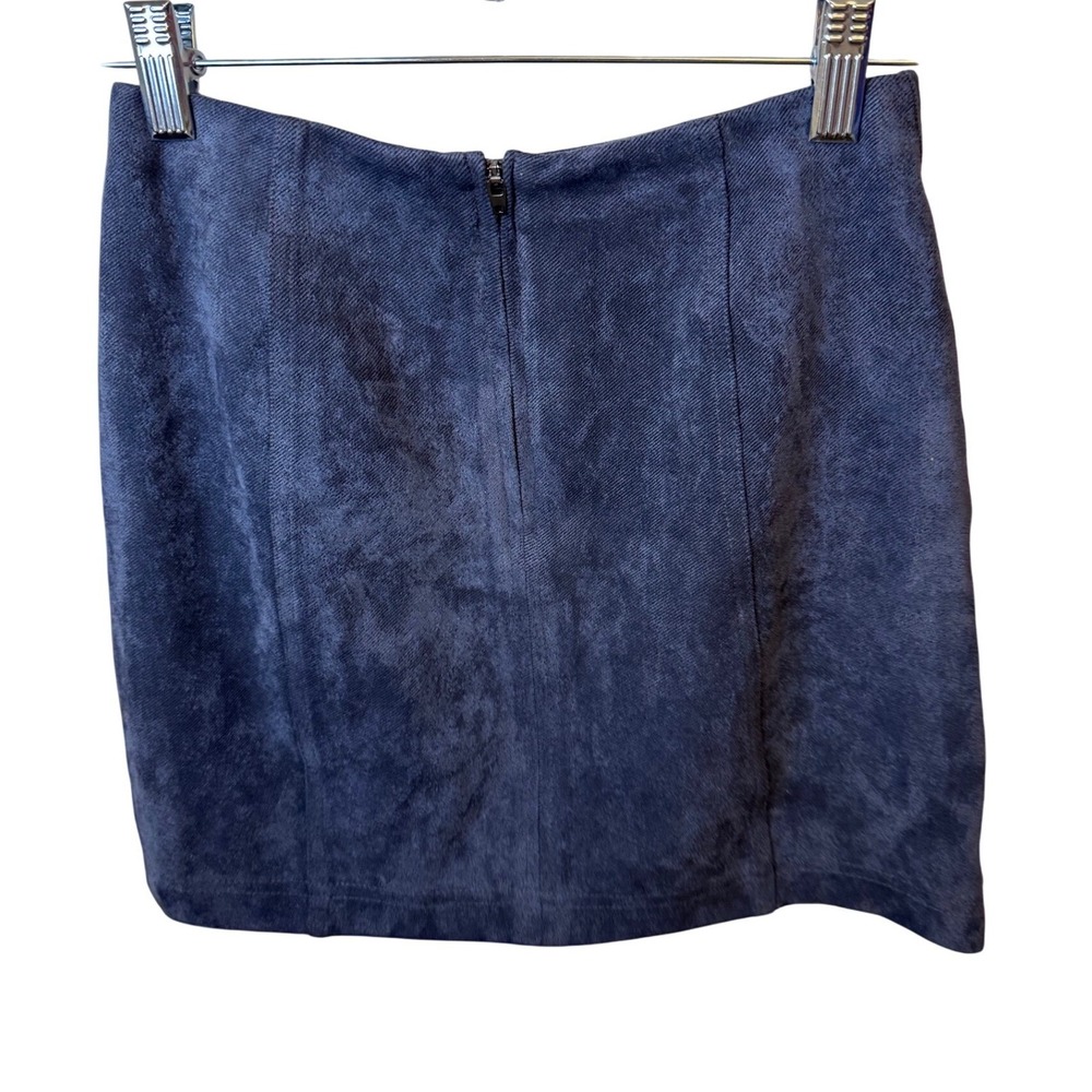 SALE Faux Suede Wild Honey Mini Skirt Blue Sz S   Above Knee